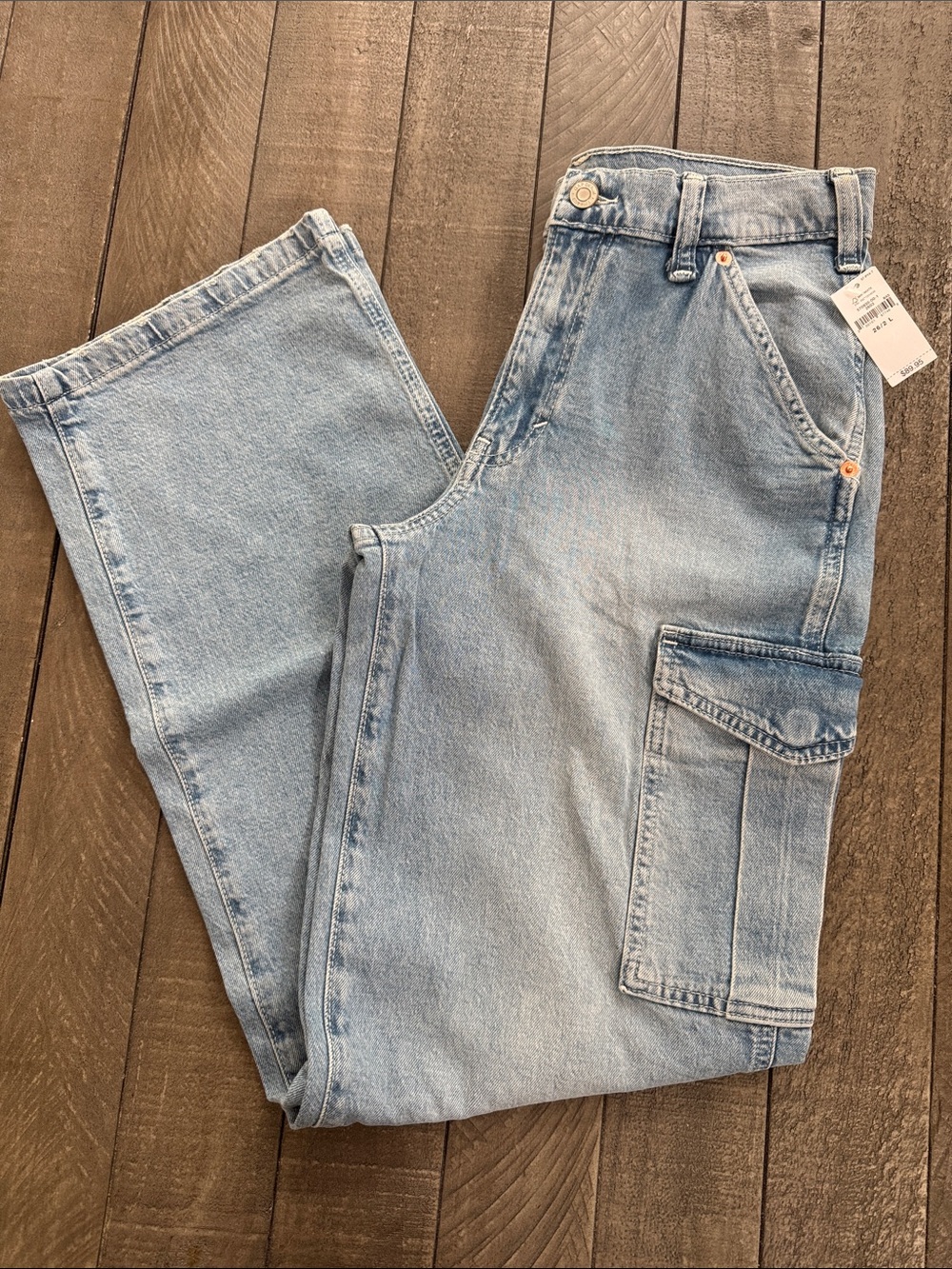 GAP Light Wash 90's Loose Cargo Jeans